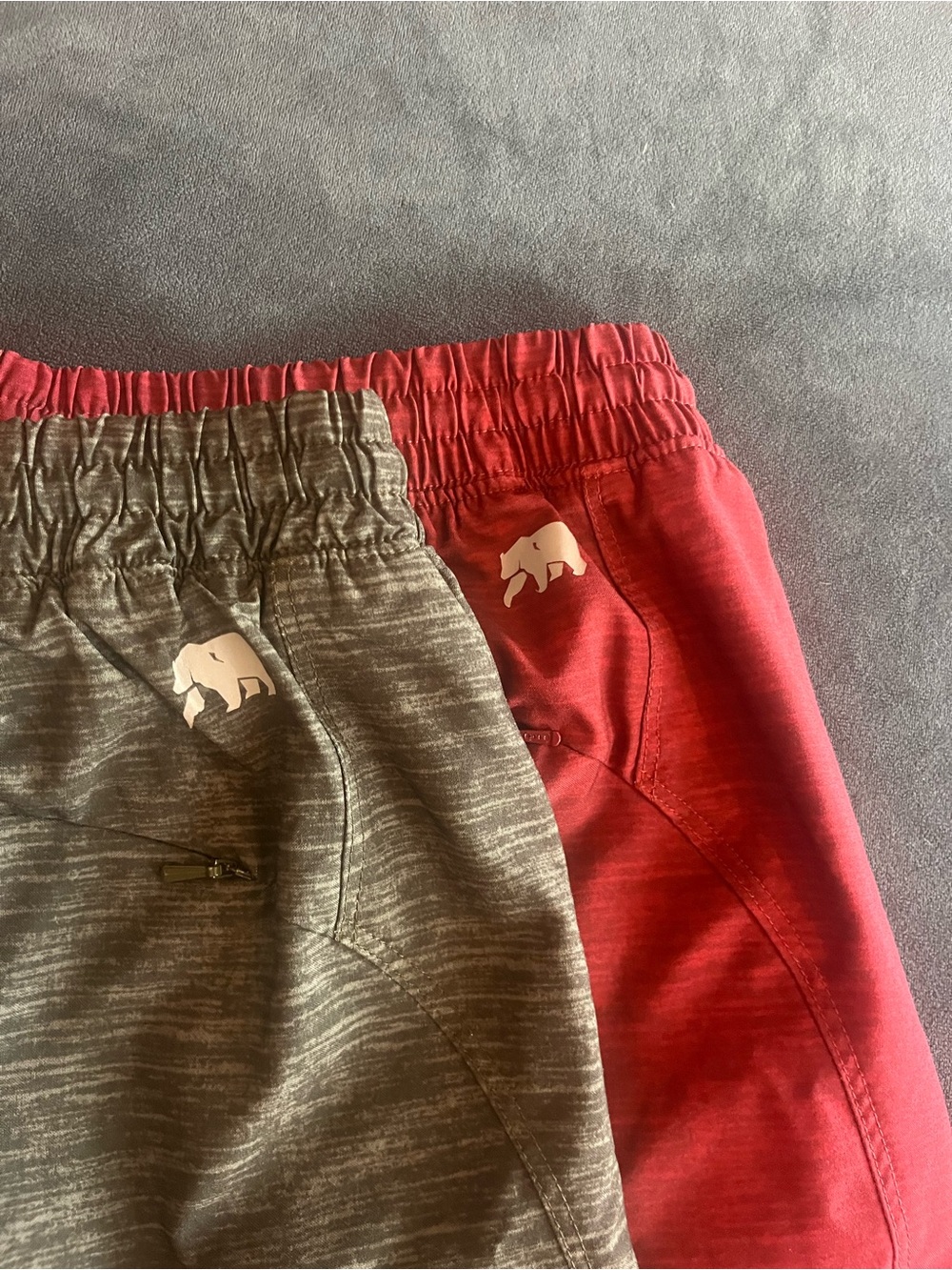 2 Men’s The Normal Brand Athletic Shorts- Red and Gray